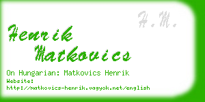 henrik matkovics business card